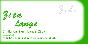 zita lange business card